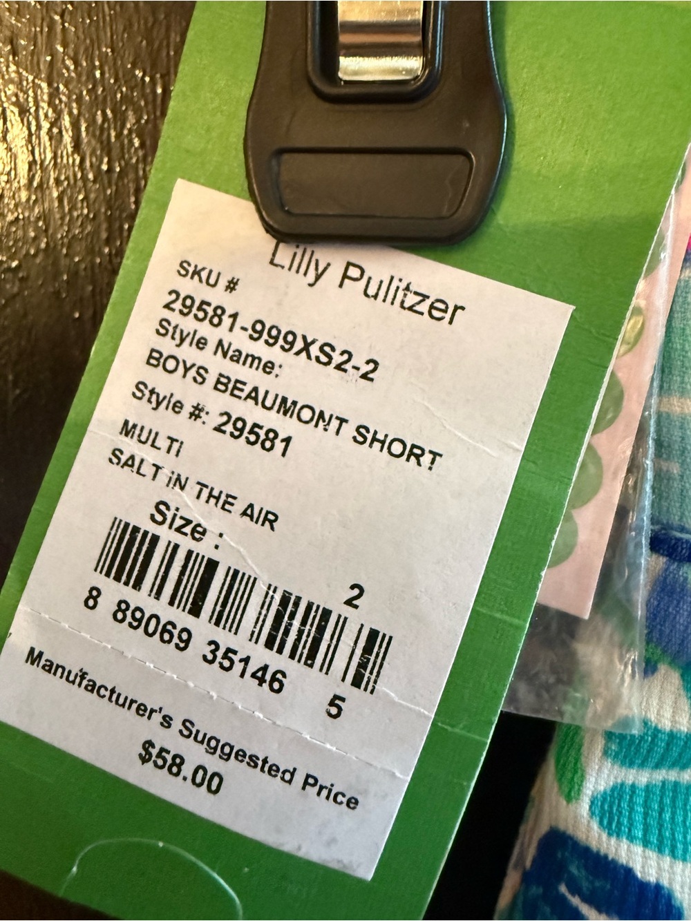 Lilly Pulitzer Size 2 Boys Beaumont Shorts in Salt in the Air NWT - Picture 6 of 6